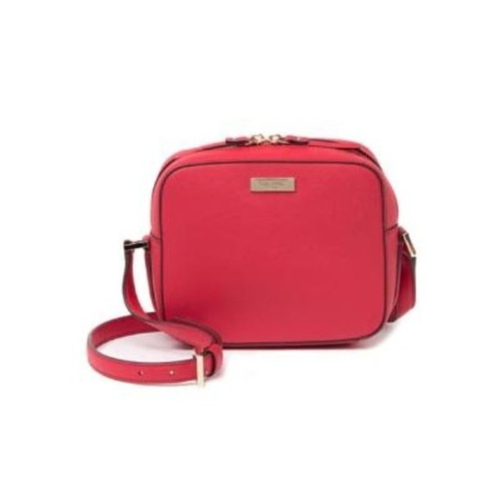 Kate Spade Womens Red Chili Leather Cammie Zip Top Small Crossbody Handbags New